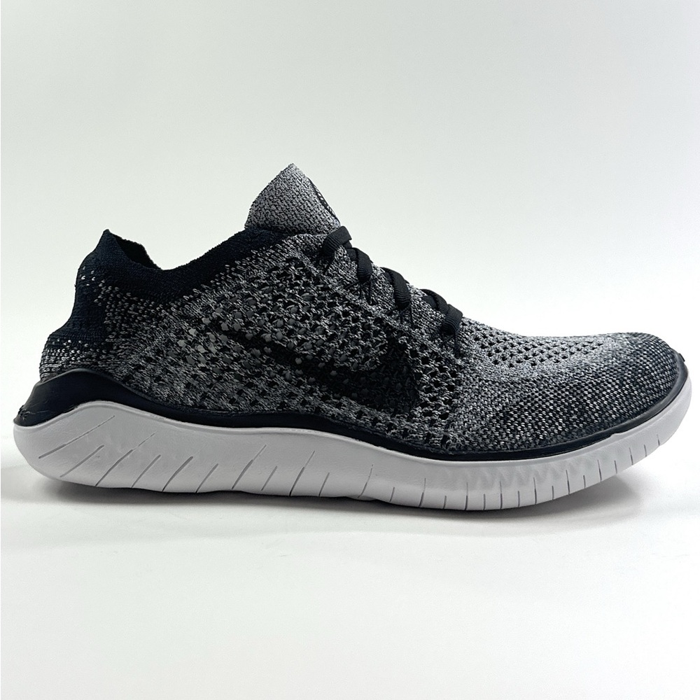 Nike Free RN Flyknit 2018 Black White Womens Shoes Running Athletic 942839-101